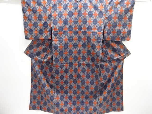 JAPANESE KIMONO / UNUSED NISHIJIN DENSHO TSUMUGI / ENSEMBLE / KIKKO & FLOWER